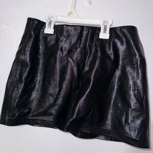 Zara Black Leather Mini Skirt